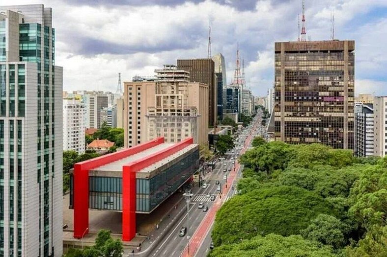 Cinema com vista de cartão postal no Copan - c/ar